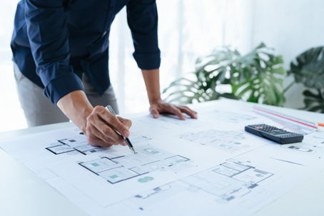 designing and drawing the structure of the building